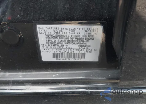 2020 Nissan Versa S Xtronic Cvt from USA, damaged, VIN 3N1CN8DV8LL906149